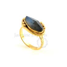 925 Sterling Silver Ring Wholesale Labradorite Silver Ring For Birthday Gift